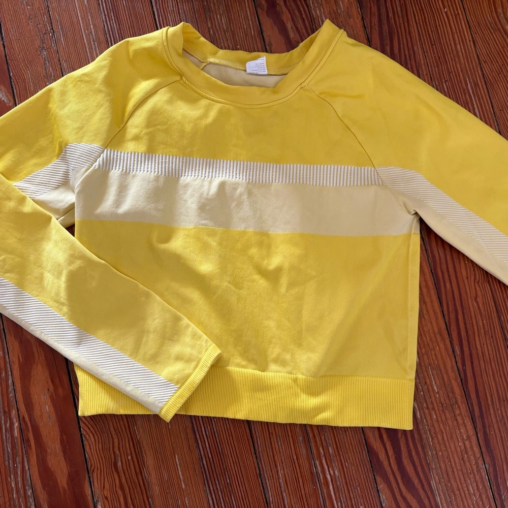 Yellow Stripe Fabletics Long Sleeve